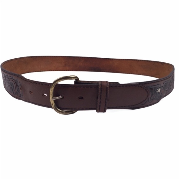 Torel Top Grain Cowhide Belt with Eagles - Picture 1 of 9